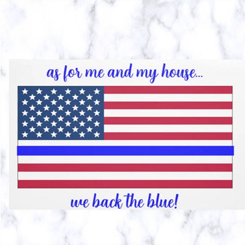 We Back The Blue Police Law Enforcement Doormat
