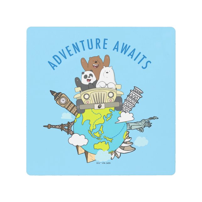We Bare Bears - Adventure Awaits Metal Print (Front)
