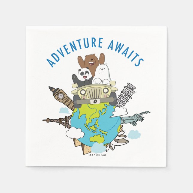 We Bare Bears - Adventure Awaits Napkins (Front)