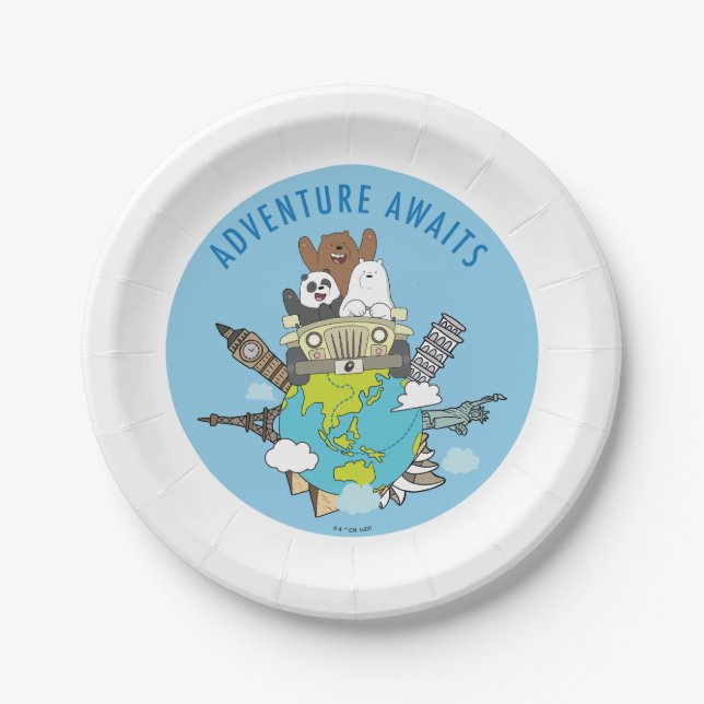 We Bare Bears - Adventure Awaits Paper Plates (Front)