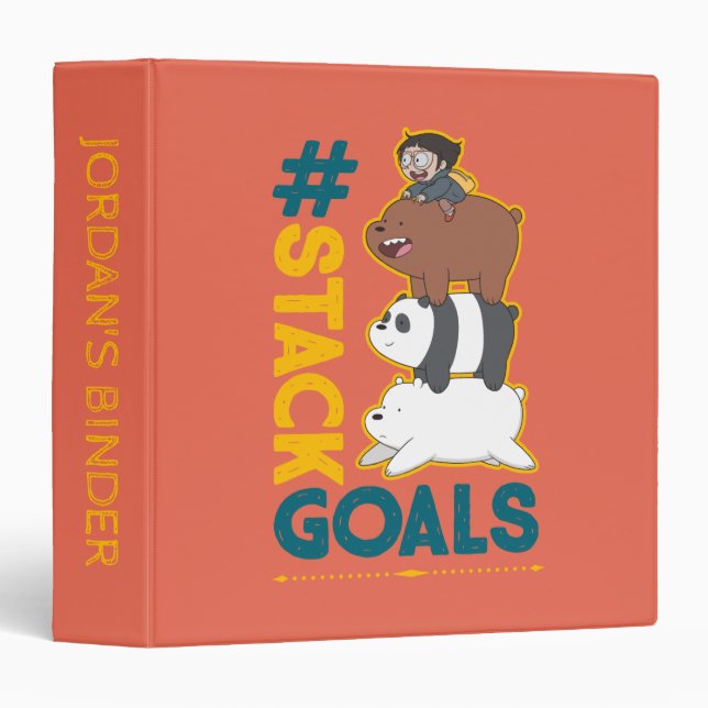 We Bare Bears and Chloe - #StackGoals 3 Ring Binder (Front/Spine)