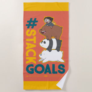 We Bare Bears and Chloe - #StackGoals Beach Towel