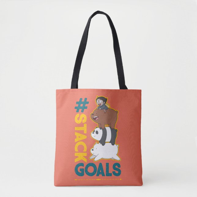 We Bare Bears and Chloe - #StackGoals Tote Bag (Front)