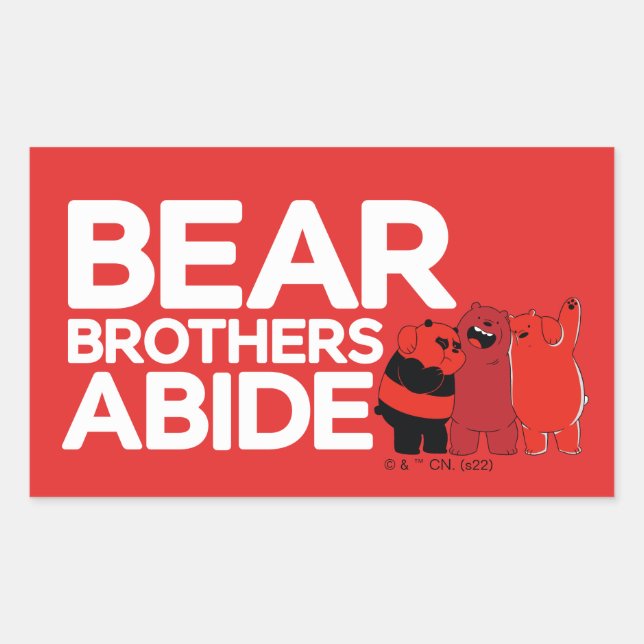 We Bare Bears - Bear Brothers Abide Rectangular Sticker (Front)