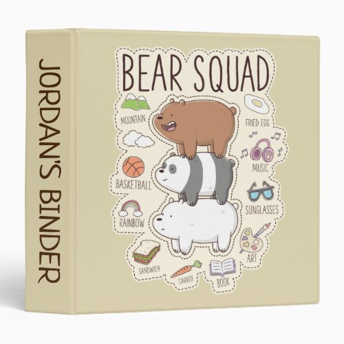 We Bare Bears _ Bear Squad Journal Graphic 3 Ring Binder