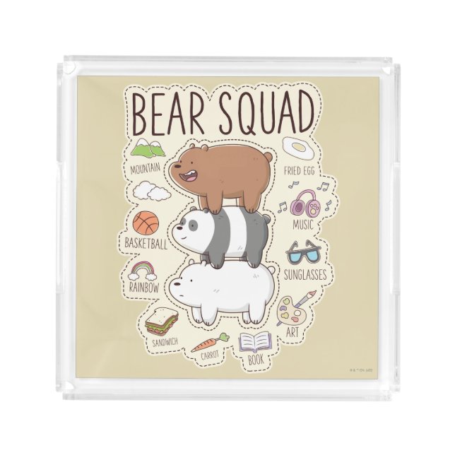We Bare Bears - Bear Squad Journal Graphic Acrylic Tray (Front)