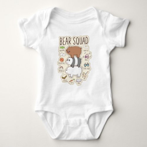We Bare Bears _ Bear Squad Journal Graphic Baby Bodysuit