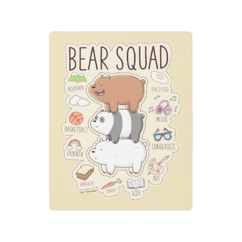 We Bare Bears _ Bear Squad Journal Graphic Metal Print