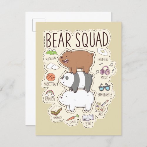 We Bare Bears _ Bear Squad Journal Graphic Postcard