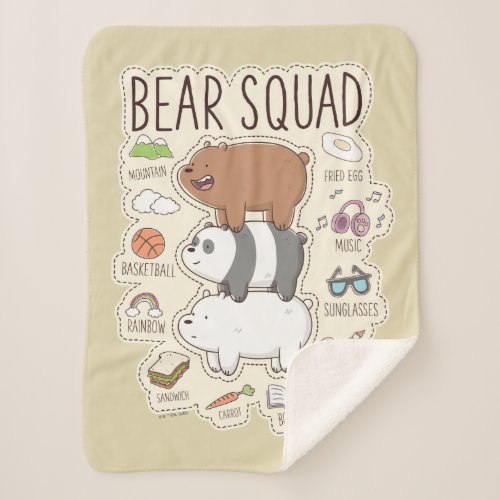 We Bare Bears _ Bear Squad Journal Graphic Sherpa Blanket