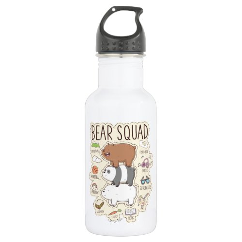 We Bare Bears _ Bear Squad Journal Graphic Stainless Steel Water Bottle