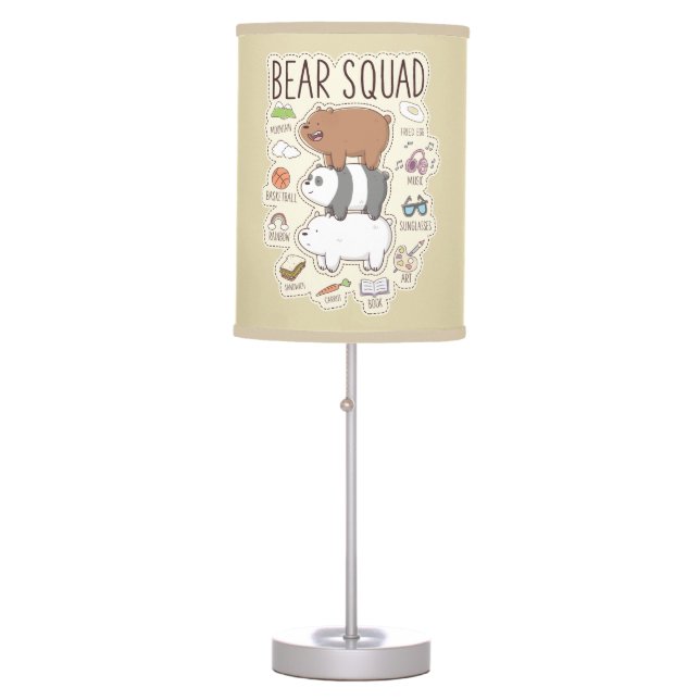We Bare Bears - Bear Squad Journal Graphic Table Lamp (Front)