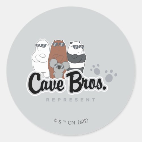 We Bare Bears _ Cave Bros Represent Classic Round Sticker