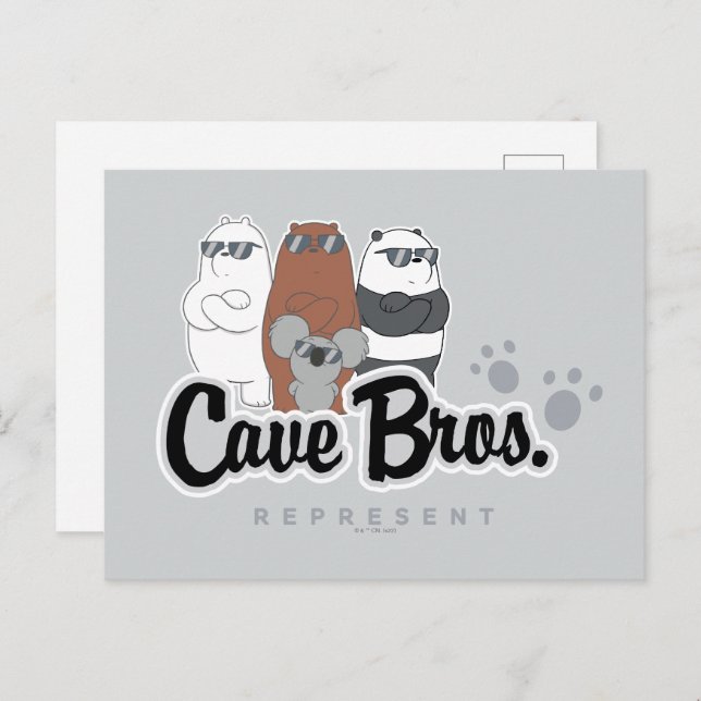 We Bare Bears - Cave Bros. Represent Postcard (Front/Back)