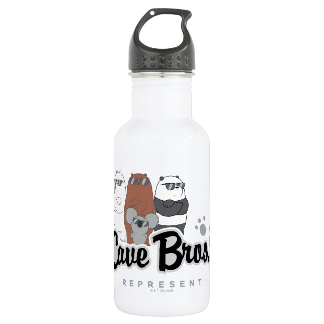 We Bare Bears - Cave Bros. Represent Stainless Steel Water Bottle (Front)