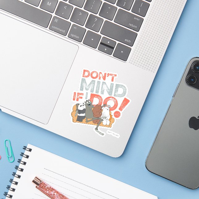 We Bare Bears & Charlie - Don't Mind If I Do! Sticker (Laptop w/ iPhone)