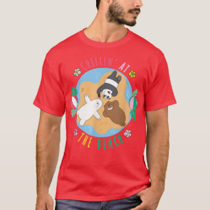 We Bare Bears Chillin' At The Beach Grizz Panda Ic T-Shirt