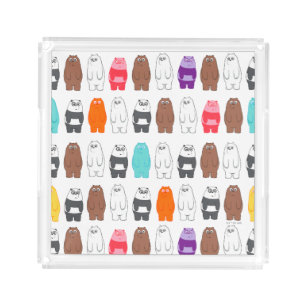 We Bare Bears Colorful Bear Pattern Acrylic Tray