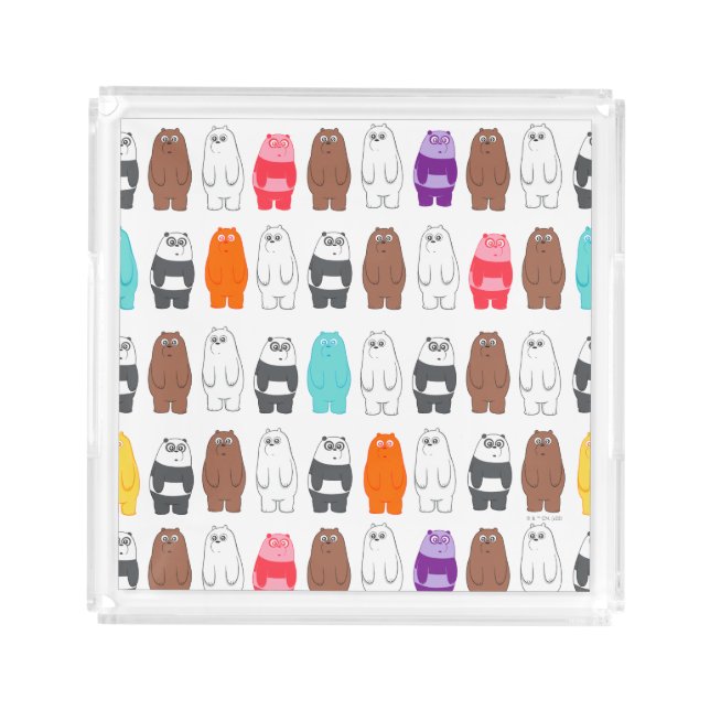 We Bare Bears Colorful Bear Pattern Acrylic Tray (Front)