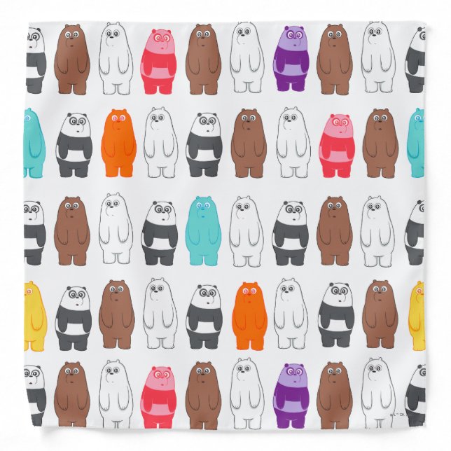 We Bare Bears Colorful Bear Pattern Bandana (Front)