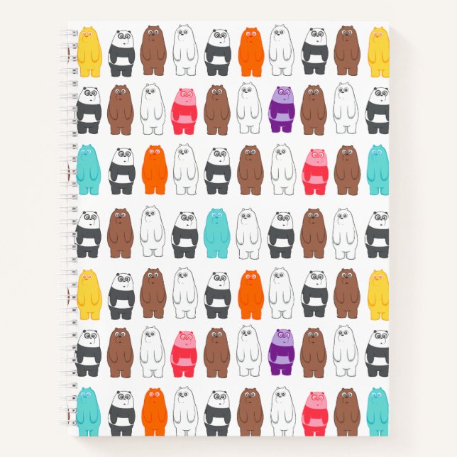 We Bare Bears Colorful Bear Pattern Notebook (Front)