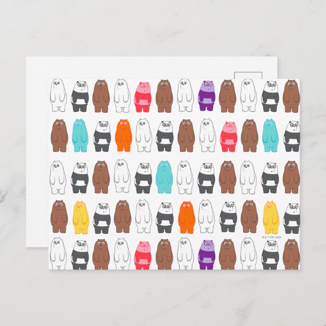We Bare Bears Colorful Bear Pattern Postcard (Front/Back)
