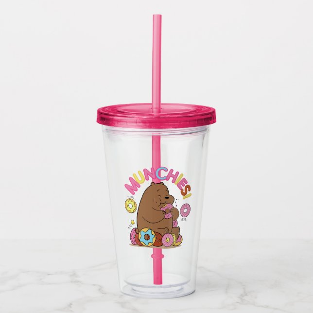 We Bare Bears - Grizz Donut Munchies! Acrylic Tumbler (Front)