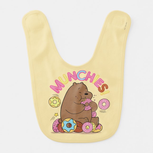 We Bare Bears - Grizz Donut Munchies! Baby Bib (Front)