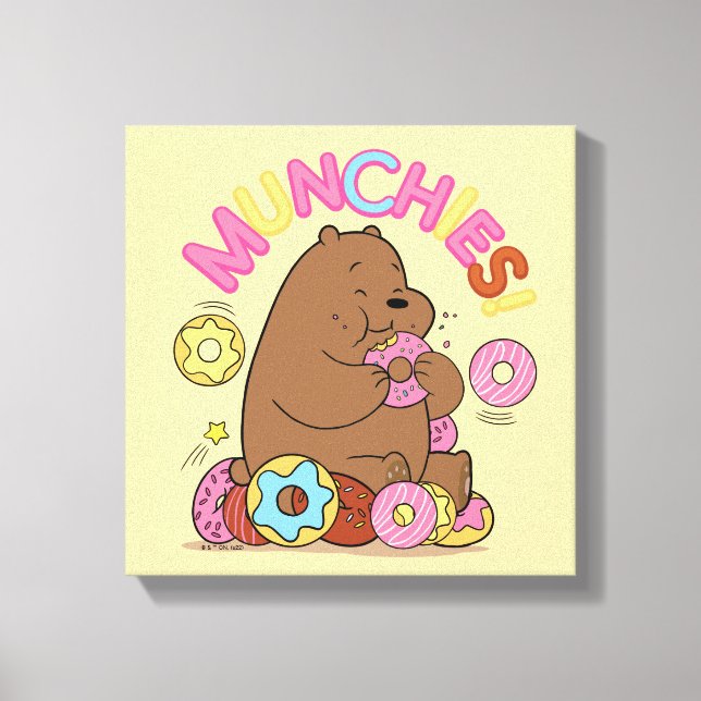 We Bare Bears - Grizz Donut Munchies! Canvas Print (Front)
