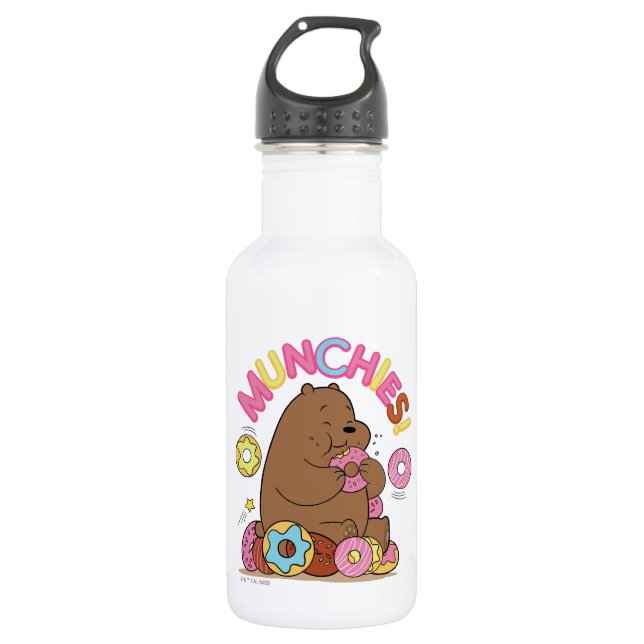 We Bare Bears - Grizz Donut Munchies! Stainless Steel Water Bottle (Front)