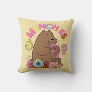 We Bare Bears - Grizz Donut Munchies! Throw Pillow
