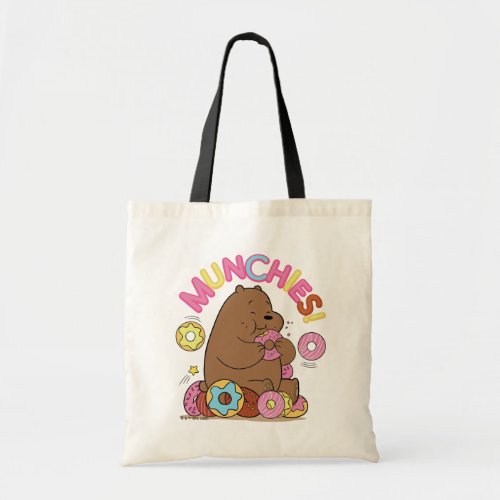 We Bare Bears _ Grizz Donut Munchies Tote Bag
