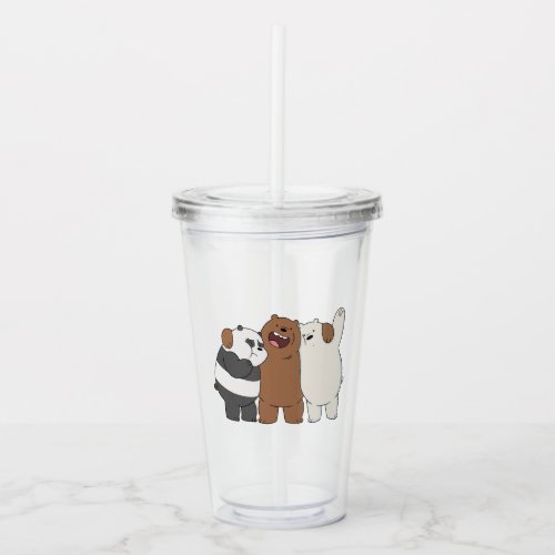 We Bare Bears Group Hug Acrylic Tumbler