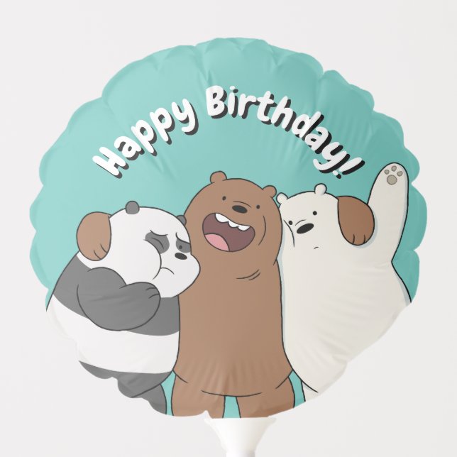 We Bare Bears Group Hug Balloon (Front)