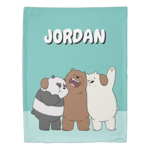 We Bare Bears Group Hug Duvet Cover