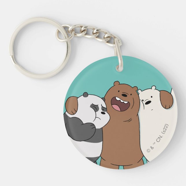 We Bare Bears Group Hug Keychain (Front)