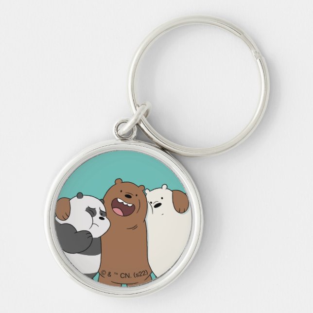 We Bare Bears Group Hug Keychain (Front)