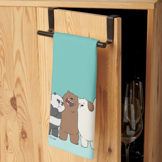 We Bare Bears Group Hug Kitchen Towel (Thirds Fold)