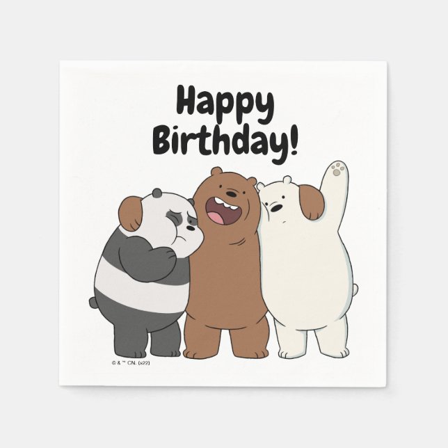 We Bare Bears Group Hug Napkins (Front)