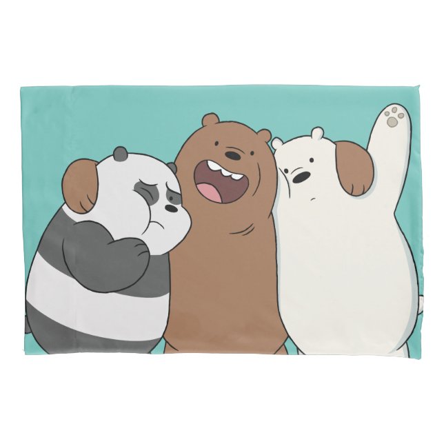 We Bare Bears Group Hug Pillow Case (Front)