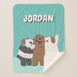 We Bare Bears Group Hug Sherpa Blanket