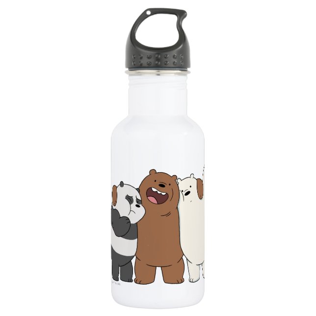 We Bare Bears Group Hug Stainless Steel Water Bottle (Front)