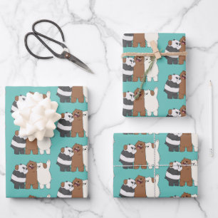 We Bare Bears Group Hug Wrapping Paper Sheets