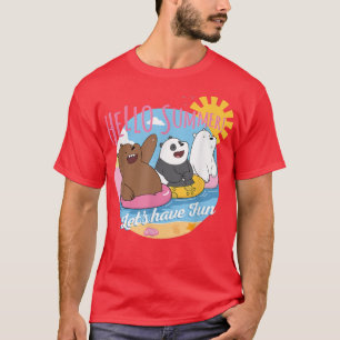 We Bare Bears Hello Summer! Grizz Panda Ice Bear  T-Shirt