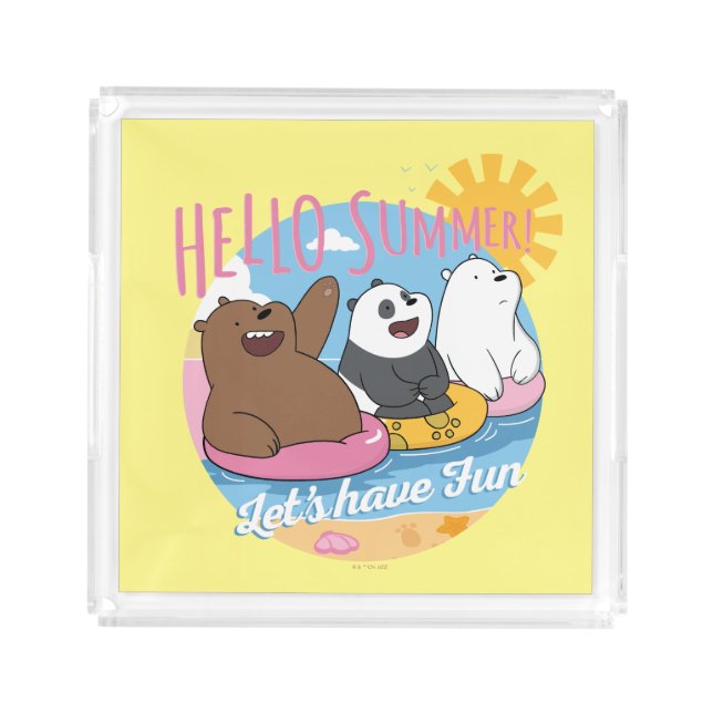 We Bare Bears - Hello Summer! Let's Have Fun Acrylic Tray (Front)