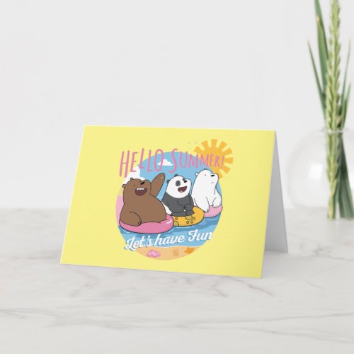 We Bare Bears _ Hello Summer Lets Have Fun Card