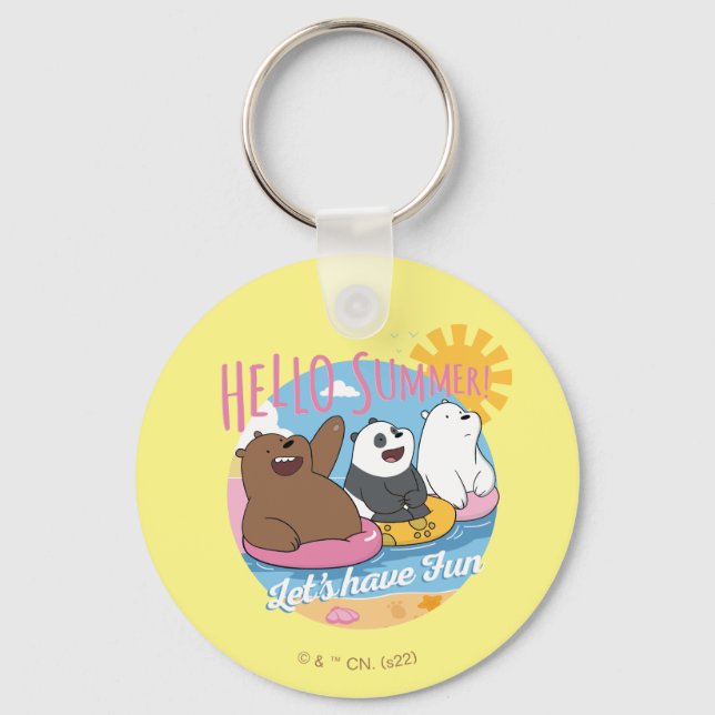 We Bare Bears - Hello Summer! Let's Have Fun Keychain (Front)