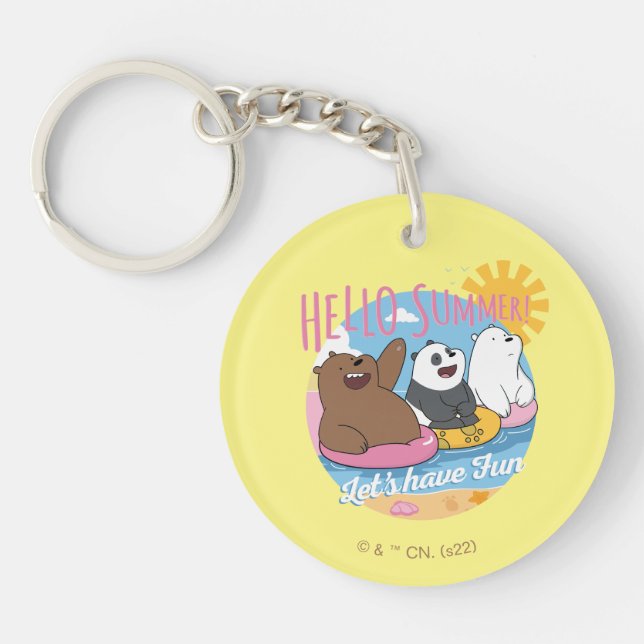We Bare Bears - Hello Summer! Let's Have Fun Keychain (Front)