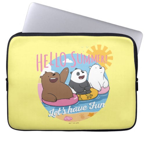 We Bare Bears _ Hello Summer Lets Have Fun Laptop Sleeve