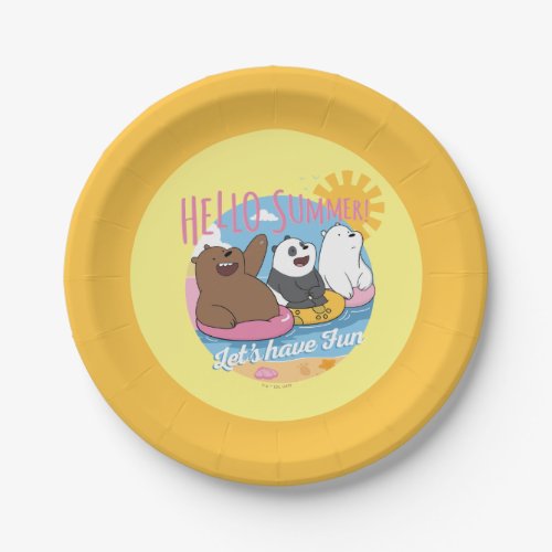 We Bare Bears _ Hello Summer Lets Have Fun Paper Plates